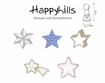 Wind Rose Star / Star with Dots / Star 3D / Cookie Star / Star with Tail / Figure Cone Stamp (Sélection) par Happyhills