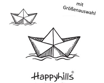 Papierschiff Holzstempel von Happyhills, Papierboot, Schiffchen, Fernweh, Spielzeug, Origami, Stempel