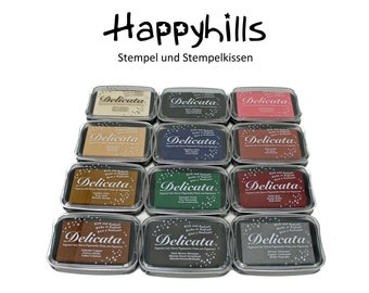 Delicata groß mit Farbauswahl, Stempelkissen mit wunderschönen metallic Effekt,  Happyhills