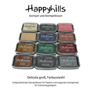 Delicata grande con scelta di colori, tampone per timbri con bellissimo effetto metallizzato, Happyhills