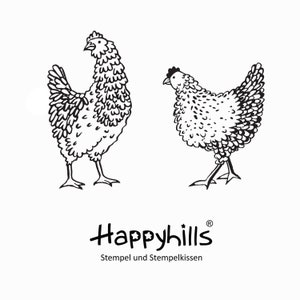 Hühner einzeln oder Set, für Eierkartons, Ostern, Henne, Vogel, Hühnerstall, Hahn, Hühnchen, Chicken, Kikeriki, Stempel von Happyhills