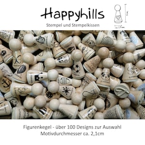 Figurenkegelstempel einzeln oder Set 5+1 gratis, der beliebte handliche Stempel für Jung und Alt, große Motivauswahl, von Happyhills