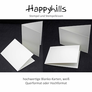 Carte pliante blanc naturel à tamponner, lisse de haute qualité, format portrait et paysage à tamponner de Happyhills