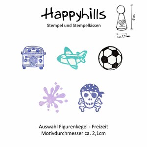 Bus / Flugzeug / Fußball / Piratenflagge / Klecks / Figurenkegelstempel (Auswahl) von Happyhills
