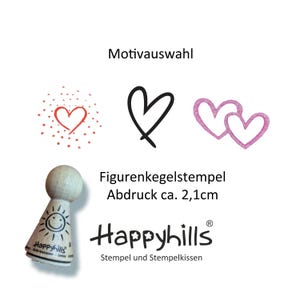 Herz Kegelstempel Auswahl oder Set, Herz strahlt, Doppelherz, Herz frei, Hochzeit, Geburtstag, Pünktchen,  kreative Karten, von Happyhills