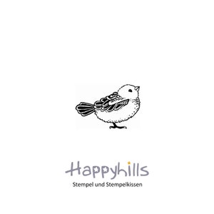 Spatz Holzstempel von Happyhills, Singvogel, Piepmatz, Vögelchen, Vogel, Meise, Rohkehlchen