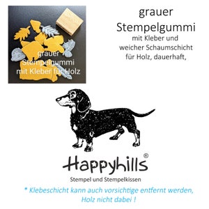Dackel Stempelgummi mit Kleber, Dachshund, Jäger, Teckel, kurze Beine, Haushund, Fuchs, Hunderasse, Lieblingsstempel von Happyhills