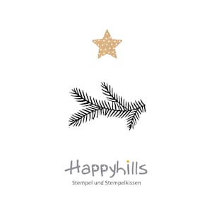 Tannenzweig Stempel Weihnachten, Fichtennadeln, Advent Grün, Weihnachtszeit, Winter Kartenstempeln von Happyhills