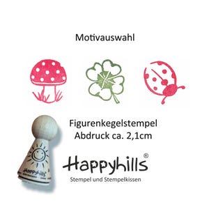 Sélection ou ensemble de tampons coniques à motifs porte-bonheur, coccinelle, feuille de trèfle, champignon, tout le meilleur, rétablissement bientôt, réveillon du Nouvel An, nouvel an de Happyhills