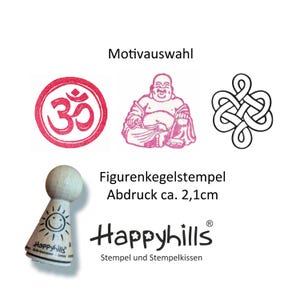 Sélection ou ensemble de tampons de cône de méditation, Bouddha, Om, nœud sans fin, symboles de pleine conscience et de calme par Happyhills