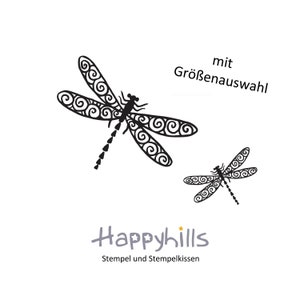 Libelle Stempel von Happyhills, sie ist so beliebt wie die Biene, ein wundebares Symbol für Freude und Leichtigkeit