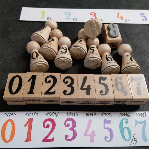 SALE historische Zahlen Holzstempel aus einem Kloster, Schrift, Nostalgie, Kalender, Bullet Journaling, Adventskalender von Happyhills