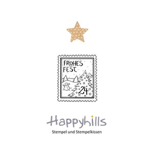 Briefmarke Frohes Fest  Stempel, perfekt für deinen Weihnachtgruß auf dem Umschlag, besonders für persönlichen Kontakt,  von Happyhills