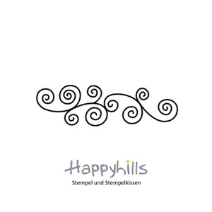 Timbro ornamento viticcio di Happyhills, spirale, scarabocchio, motivo floreale una bella cornice