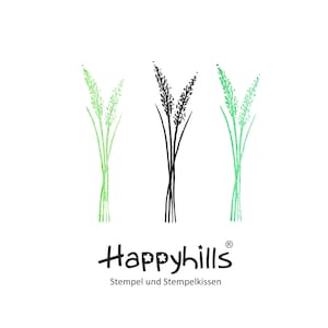 Timbro di erba da spiaggia lilla, grano, grano, chiesa, feste cristiane, erba piuma, botanico, timbro vegetale, da Happyhills