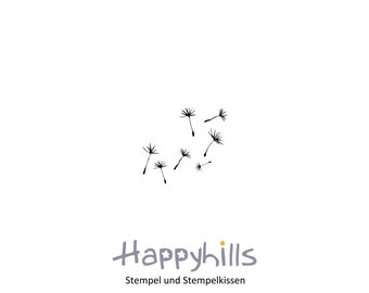 Dandelion umbrella wooden stamp from Happyhills symbol of lightness, freedom and independence