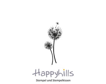 Dandelion wooden stamp by Happyhills Symbol of letting go and transience but also of new beginnings