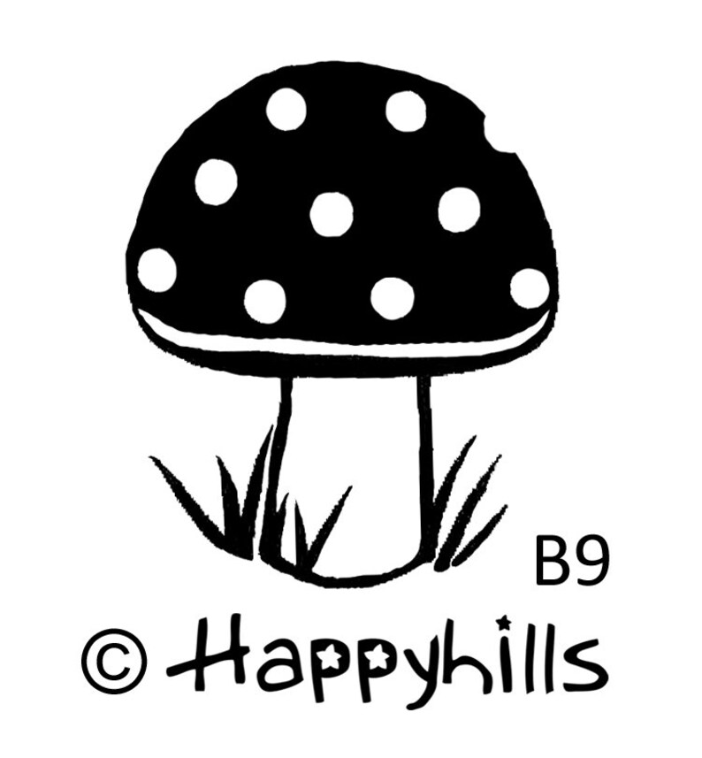 Fly agaric / Cloverleaf / Pig / Ladybug / Figure Cone Stamp selection by Happyhills Fliegenpilz B9