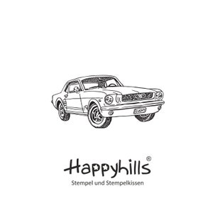 Auto con timbro Mustang, veicolo, motore, retrò, classica, da uomo, auto sportiva americana, anni '80, da Happyhills