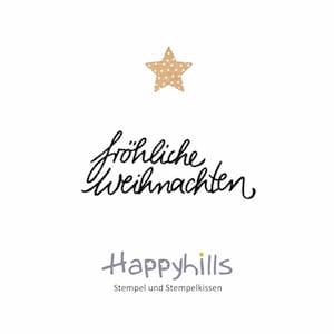 ¡Feliz sello navideño escrito a mano, que viene del corazón! Felices fiestas con mucho cariño desde Happyhills