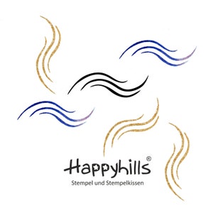 Welle 1 Stempel Linien, Schwung, Dampf, Bewegung, Haare, Locken, Landschaft, ideal für Unterwasser und Meeresbilder von Happyhills 10440