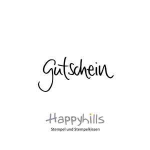 Gutschein Holzstempel  von Happyhills, zum Geburtstag die individuelle Geschenkidee für Familie, Business und Freunde (12008)
