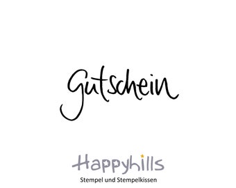 Gutschein Holzstempel  von Happyhills, zum Geburtstag die individuelle Geschenkidee für Familie, Business und Freunde (12008)