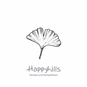 Ginkgo Stempel in drei Größen Ginko Sanftheit und Lebenskraft, Yin und Yang, ein sehr beliebtes Motiv in der Heilkunde, Symbol der Urzeit