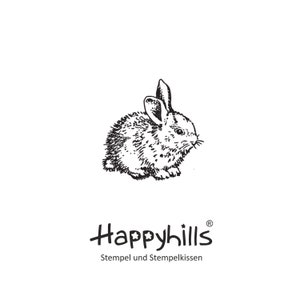 Timbro con coniglio seduto Simpatico coniglietto soffice animale domestico con orecchie lunghe Coniglietto pasquale Timbro creativo di Happyhills