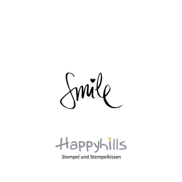 Smile Holzstempel von Happyhills, lachen, lächeln, Freude, Grinsen, Foto Stempel