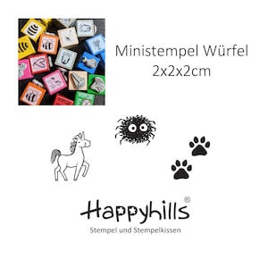 Ministempel Einhorn, Spinne, Tatzenspur einzeln oder Set, 1,5cm Abdruck, Lieblingstiere, Kindermotive, süße Tiere,  von Happyhills