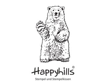 Eisbär winkt, großer Polarbär oder auch ein wunderschöner Braunbär, ein Symbol für Ausdauer und Dankbarkeit,  von Happyhills Winter