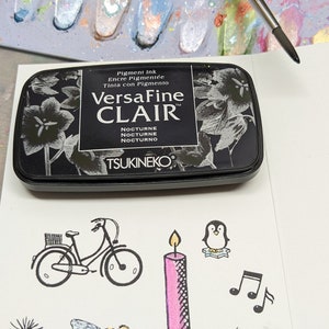 VersaFine CLAIR, Angebot 2er SET, schwarz und grau, pigmenteres Stempelkissen, wasserfest, ausmalen,colorieren, von Tsukineko Bild 2