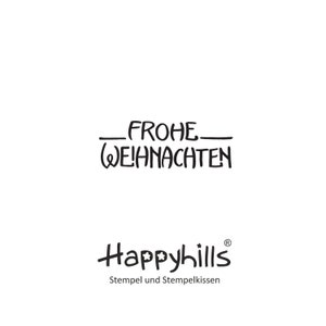 Frohe Weihnachten Stempel, retro mit Jugendstil Charme, für deinen Gruss zur Weihnachtszeit von Happyhills, verschiedene Größen