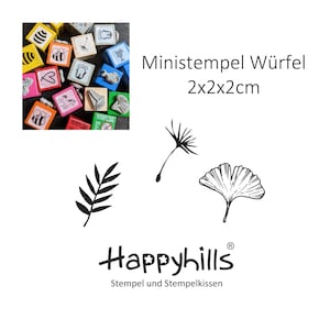 Mini timbro Gingko, ombrello di tarassaco, ramoscello di ulivo, singolo o set, impronta da 1,5 cm, compleanno, lutto, pace, felicità da Happyhills