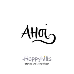 Sello de madera Ahoy de Happyhills, un saludo o despedida para el marinero, marinero o navegante, un verdadero clásico del norte de Alemania