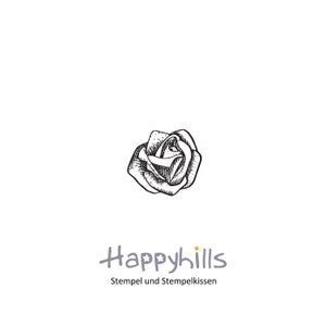 Rozen houten stempel van Happyhills, bloeiende roos, rozenblaadjes een prachtige stempel of salade