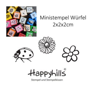 Ministempel Gänseblümchen, Blümchen und Marienkäfer, einzeln oder Set, 1,5cm Abdruck, Blumenwiese, Pflanze, Frühling,  von Happyhills