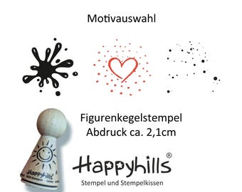 Paint splatter cone stamp selection or set, inkblot, shabby chic, dots, beaming heart, polka dots from Happyhills