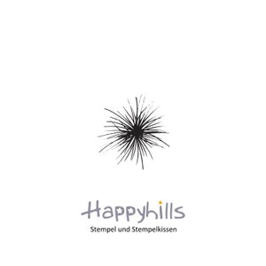 Sello de madera con fuegos artificiales y hierba de Happyhills, ideal para un prado primaveral pero también una gran explosión