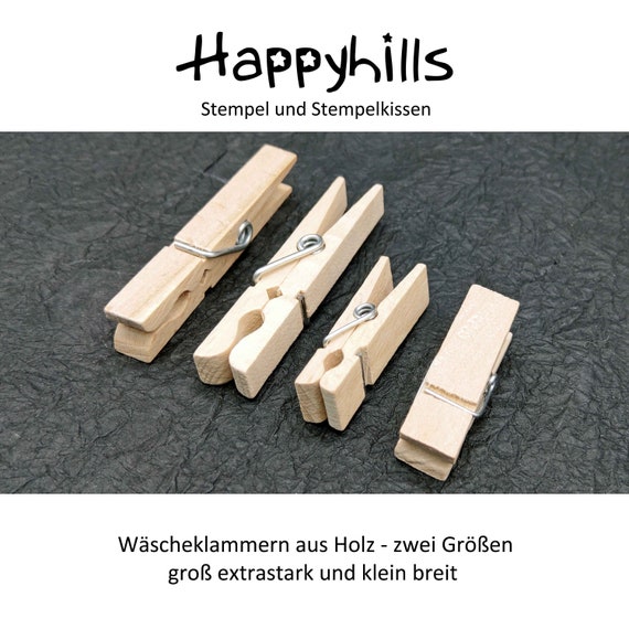 Pinzas para la ropa pequeñas o extra fuertes tamaños especiales y calidad  en pequeñas cantidades hechas de madera para manualidades de Happyhills -   México