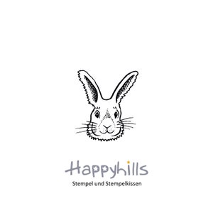 Hase Holzstempel von Happyhills, Kaninchen, Osterhase, Langohr, Wiedergeburt und Auferstehung