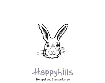 Hase Holzstempel von Happyhills, Kaninchen, Osterhase, Langohr, Wiedergeburt und Auferstehung