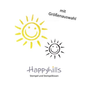 Zonnestempel een vriendelijk, stralend gezicht, smiley, de zon lacht hier en zorgt altijd voor een goed humeur! van Happyhills