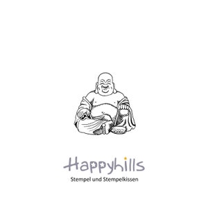 Buddha Stempel von Happyhills, Lucky Buddha Samadhi, lachende Figur für Glück und Zufriedenheit und Harmonie