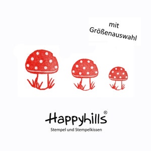 Pilz Stempel in drei Größen, Fliegenpilz, Glückspilz, Viel Glück, Dots, Punkte, Pilzwiese, Glücksmotiv, kreative Karten von Happyhills
