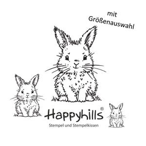 Häschen in drei Größen Hase, Kaninchen, Osterhase, Kinder, Tierstempel, Ostern, kuschelig, Puschel, niedlich ein Stempel