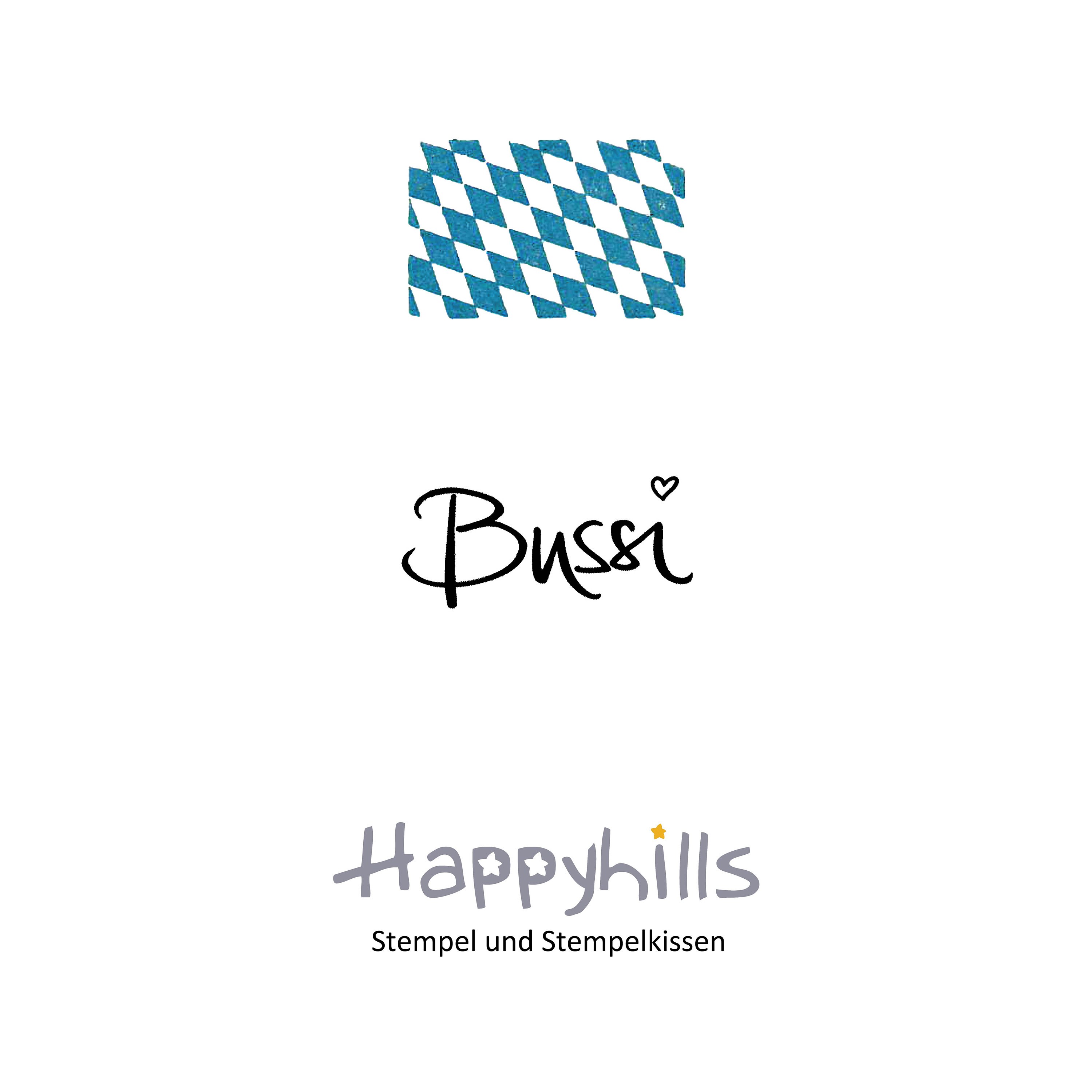 Bussi stamp from Happyhills, Busserl, Bussal, Küßchen, a smack or kiss for the loved ones and love
