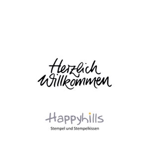 Herzlich Willkommen Stempel von Happyhills für Gäste, zur Geburt und zur Gastfreundschaft, Schüleraustausch, Gastfamilie, Baby (12014)