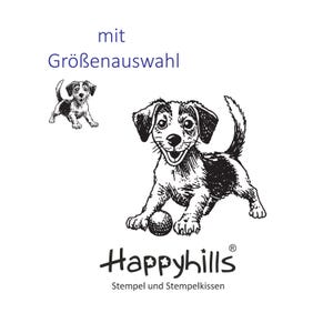 Hundewelpe Stempel in zwei Größen, süßer kleiner Hund, Beagle, Familienhund, Schlappohr, Spielgefährte von Happyhills